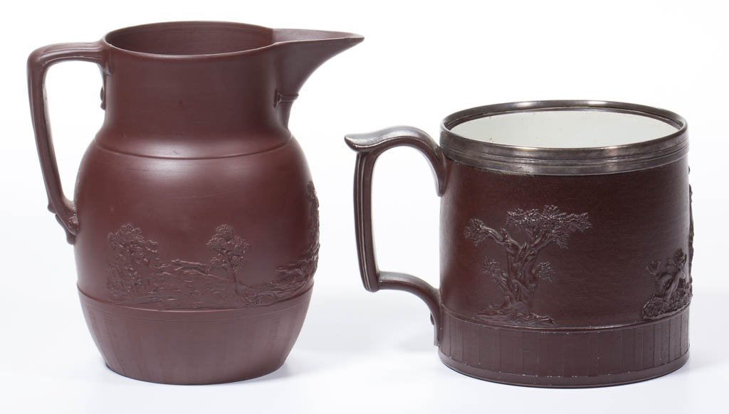 ENGLISH SMEAR-GLAZED CERAMIC ARTICLES, LOT OF TWO (1 of 5)