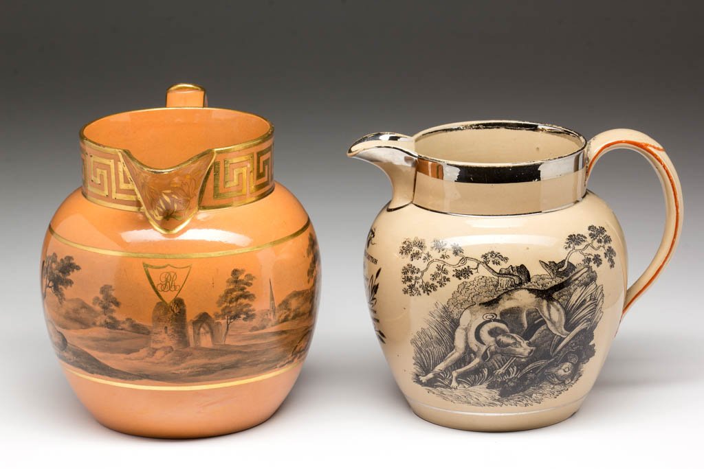 ENGLISH CERAMIC JUGS, LOT OF TWO (1 of 2)