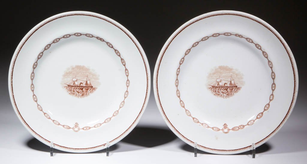 ENGLISH TRANSFER-PRINTED NAUTICAL AMERICAN HISTORICAL (1 of 1)