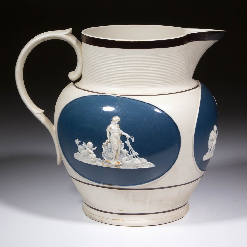 ENGLISH SMEAR-GLAZED CERAMIC JUG (1 of 3)