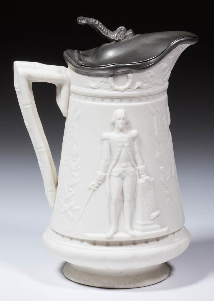 ENGLISH PARIAN AMERICAN HISTORICAL CERAMIC PITCHER (1 of 3)