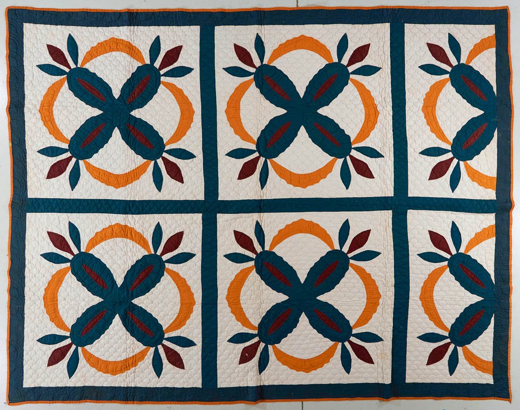 AMERICAN, PROBABLY SOUTHERN "PINEAPPLE" VARIANT PIECED (1 of 3)