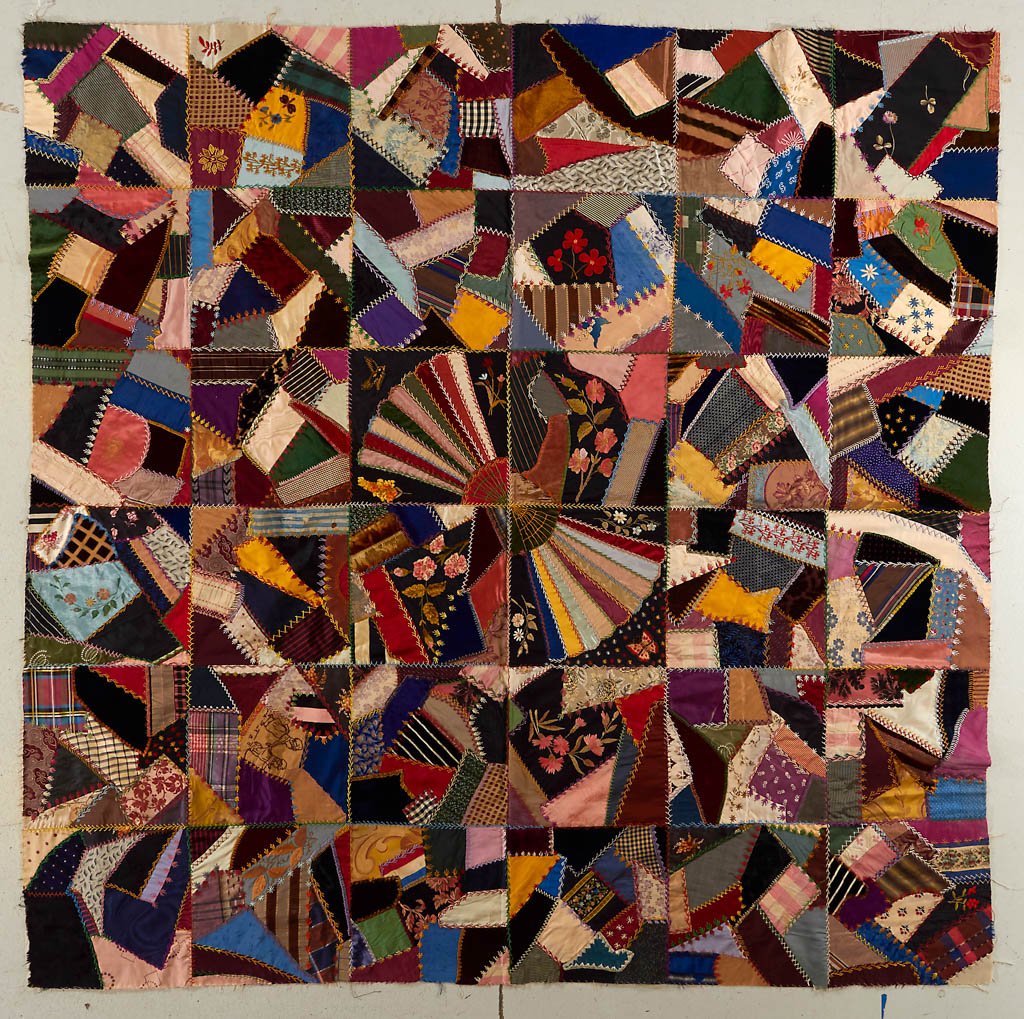 AMERICAN VICTORIAN CRAZY QUILT TOP (1 of 6)