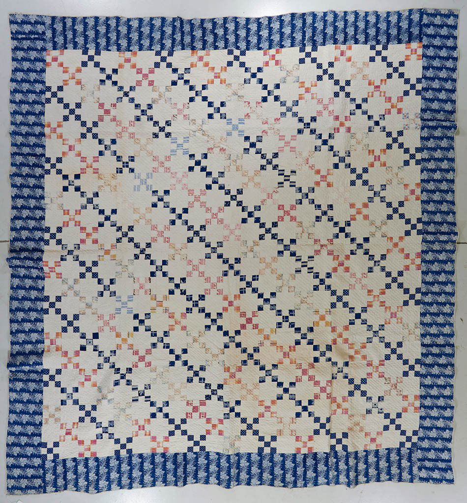 AMERICAN "NINE PATCH" PIECED QUILT (1 of 4)