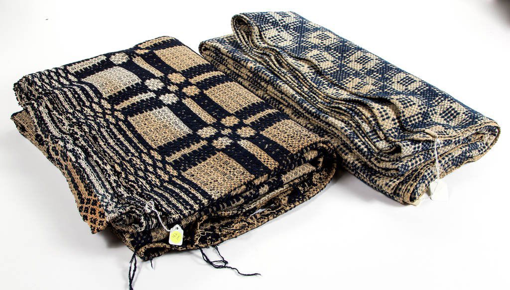 AMERICAN OVERSHOT COVERLETS, LOT OF TWO (1 of 1)