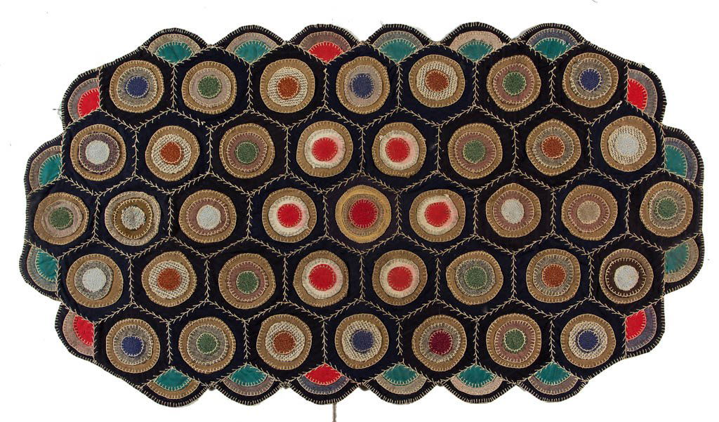 AMERICAN FOLK ART PENNY TABLE MAT / RUG (1 of 2)