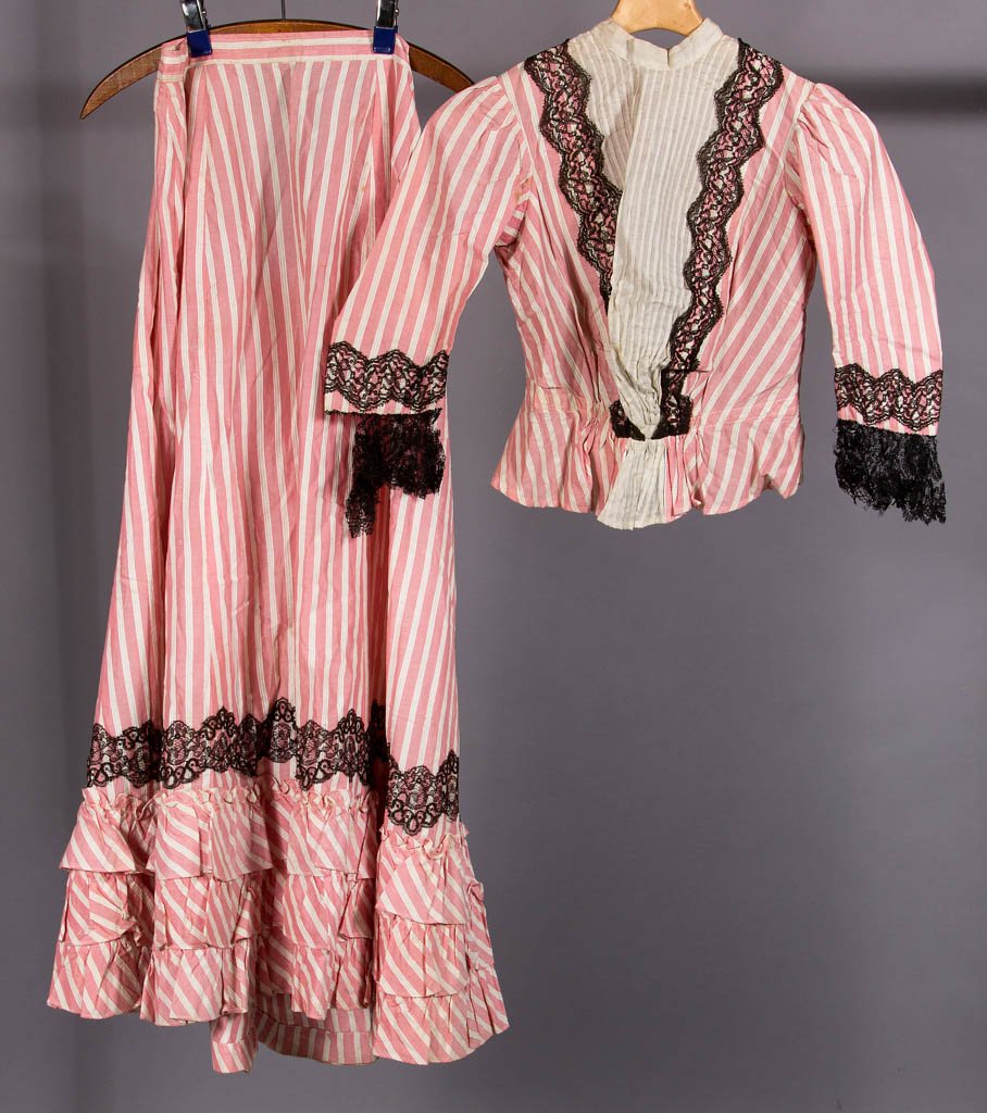 VICTORIAN STRIPED COTTON JACKET AND SKIRT (1 of 4)