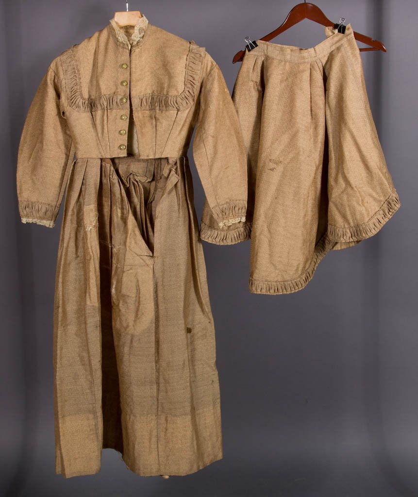 VICTORIAN COTTON TWO-PIECE DRESS WITH OVERSKIRT (1 of 4)