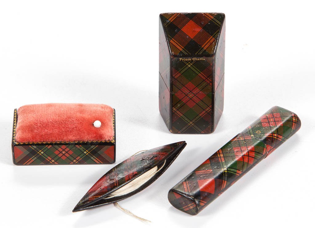 ASSORTED TARTANWARE SEWING ARTICLES, LOT OF FOUR (1 of 1)