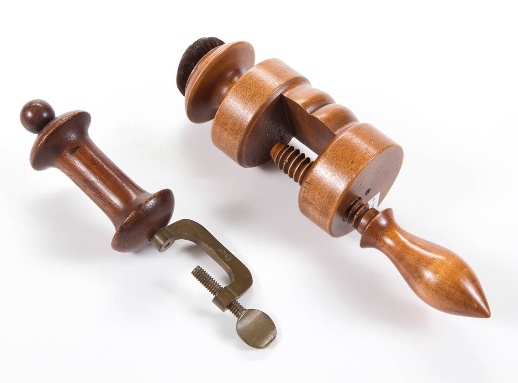 ASSORTED WOODEN SEWING CLAMPS, LOT OF TWO (1 of 1)