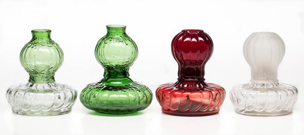 ASSORTED PATTERN GLOW MINIATURE LAMPS, LOT OF FOUR (1 of 1)