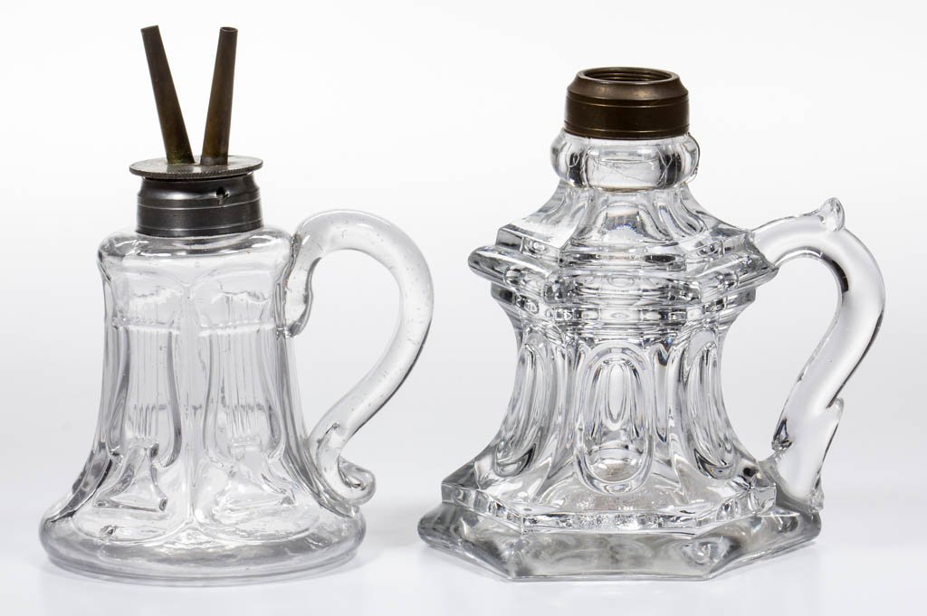 ASSORTED PATTERN FLUID HAND LAMPS, LOT OF TWO (1 of 1)