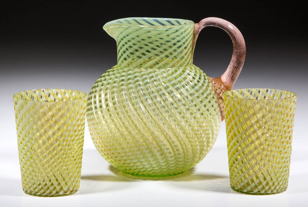 VICTORIAN REVERSE SWIRL THREE-PIECE WATER SET (1 of 1)