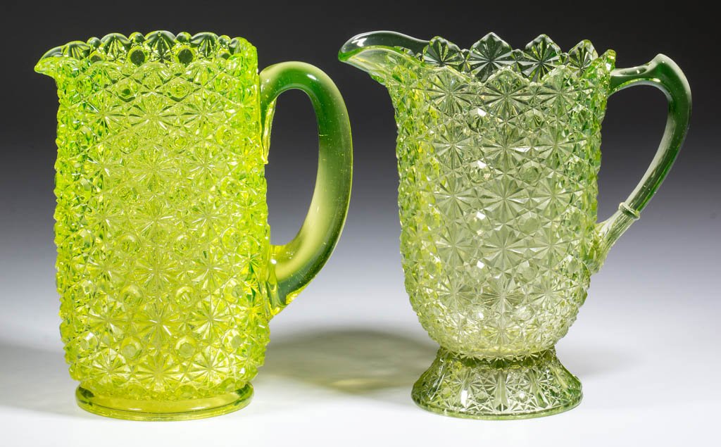 ASSORTED DAISY AND BUTTON WATER PITCHERS, LOT OF TWO (1 of 1)