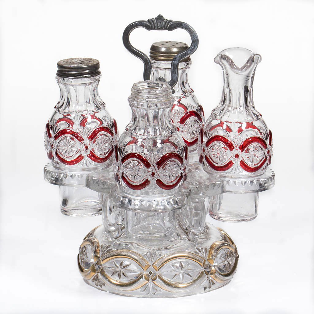 BRITANNIC - RUBY-STAINED ASSEMBLED FIVE-PIECE CASTER (1 of 1)