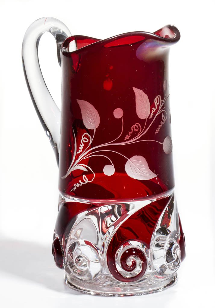 DUNCAN NO. 360 / SNAIL - RUBY-STAINED MILK PITCHER (1 of 1)