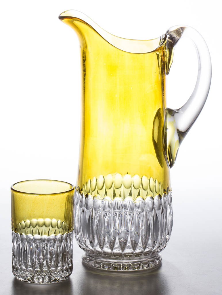 HOBBS NO. 341 / MARIO - AMBER-STAINED WATER PITCHER AND (1 of 1)