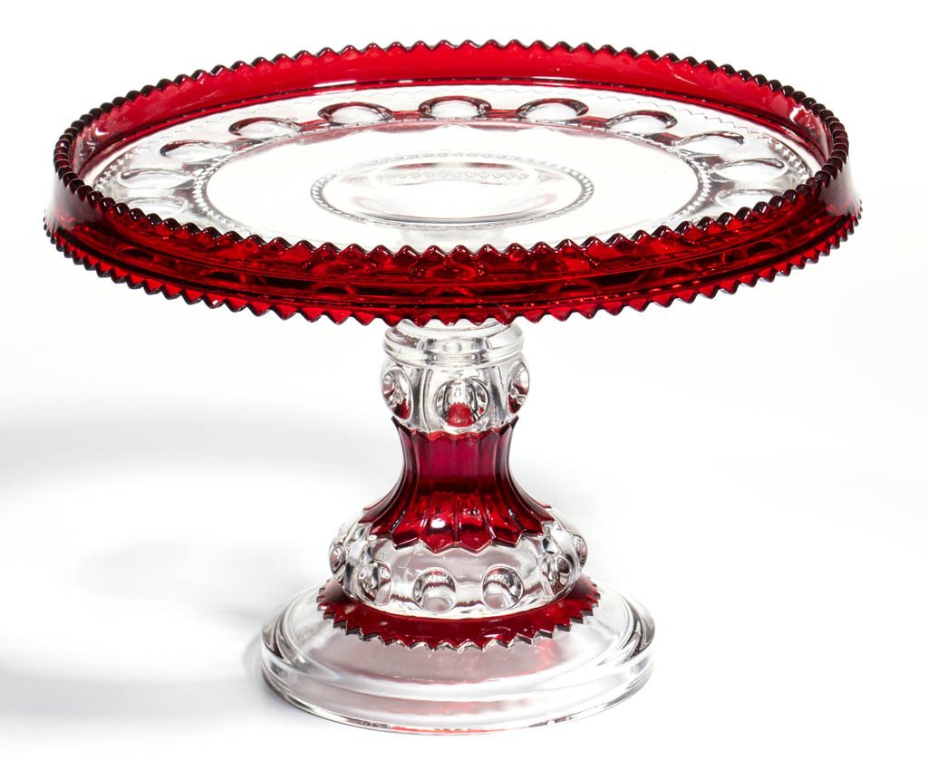 KING'S CROWN / EXCELSIOR (OMN) - RUBY-STAINED SALVER / (1 of 1)
