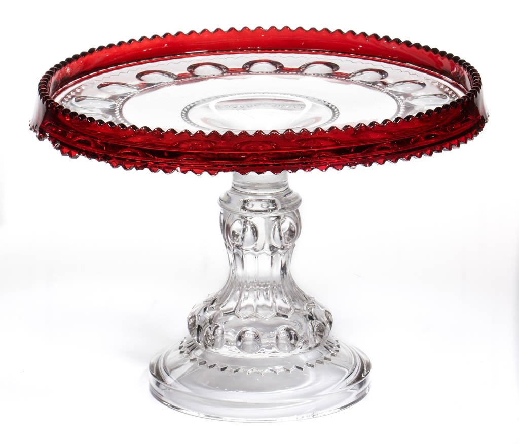 KING'S CROWN / EXCELSIOR (OMN) - RUBY-STAINED SALVER / (1 of 3)