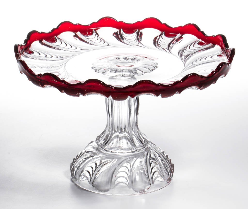 SCALLOPED SWIRL / YORK HERRINGBONE - RUBY-STAINED (1 of 1)