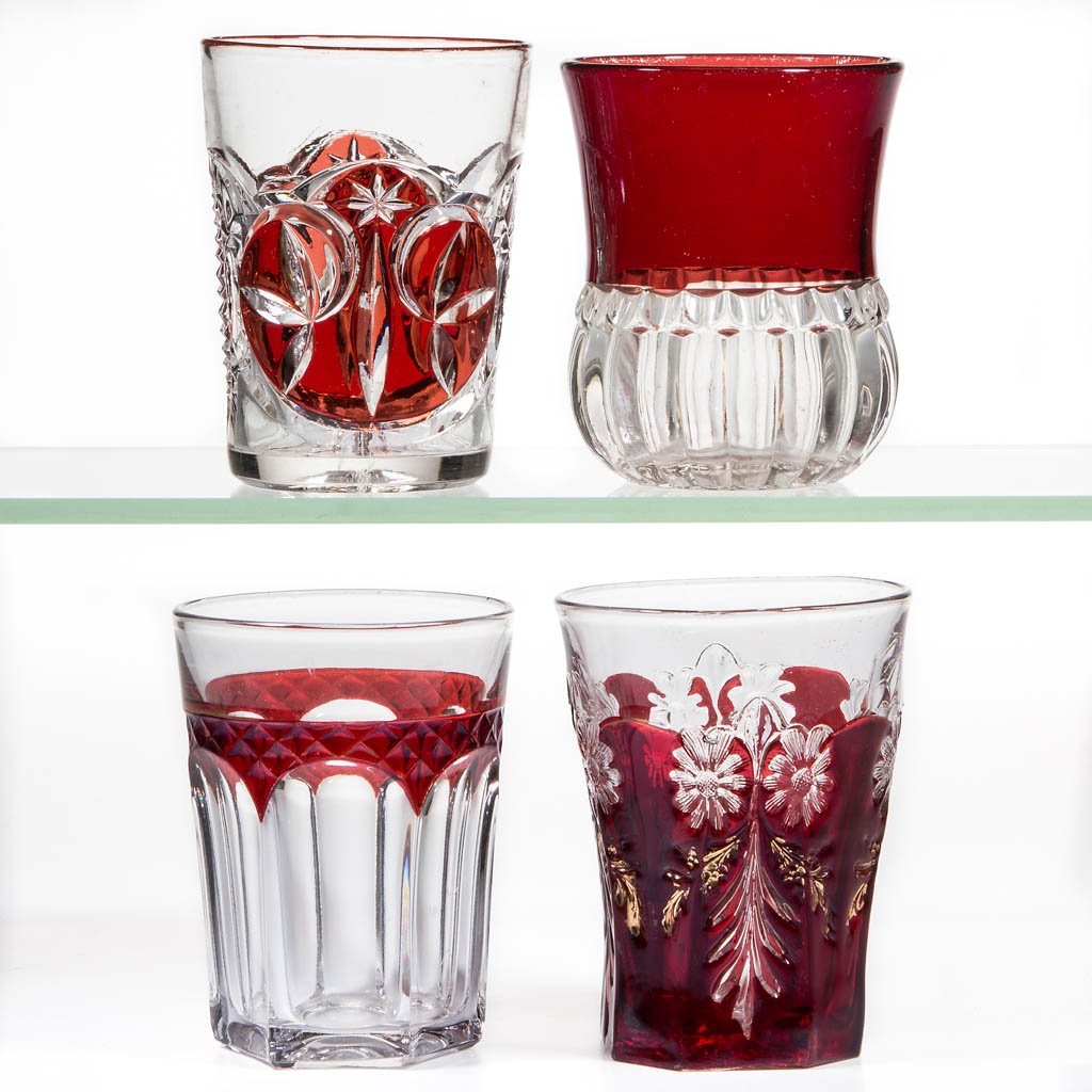 ASSORTED EAPG - RUBY-STAINED TUMBLERS, LOT OF FOUR (1 of 1)