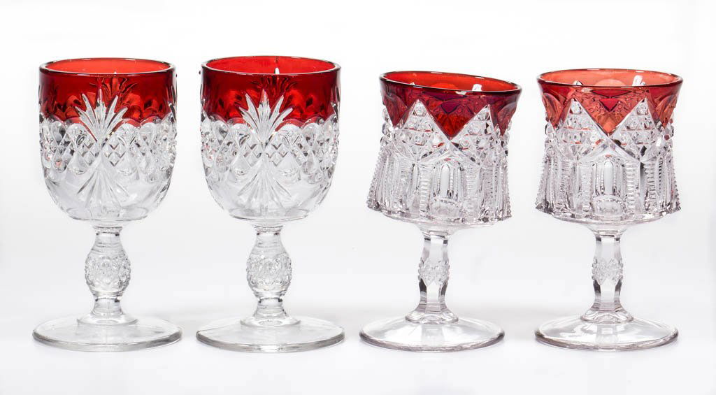 ASSORTED TARENTUM EAPG - RUBY-STAINED WINES, LOT OF (1 of 1)