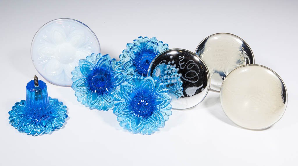 ASSORTED GLASS CURTAIN TIE-BACKS, LOT OF EIGHT (1 of 1)