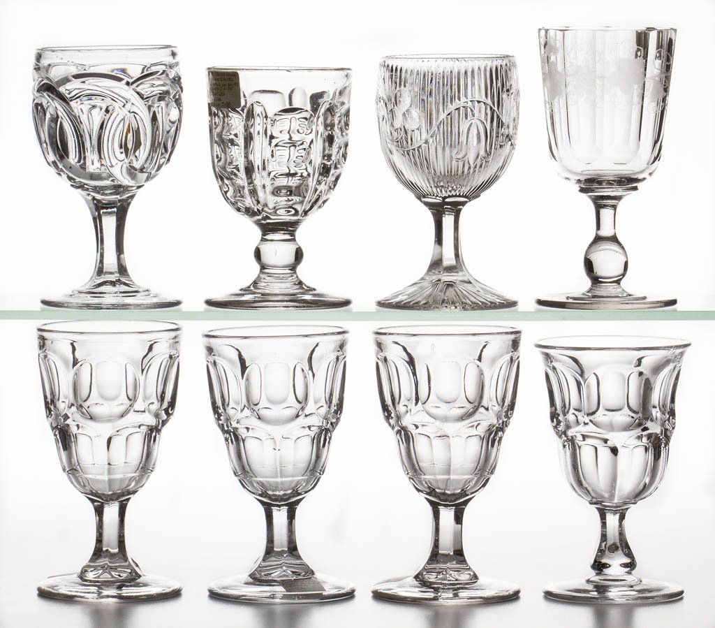 ASSORTED FLINT EAPG GOBLETS, LOT OF EIGHT (1 of 1)