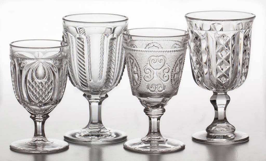 ASSORTED FLINT EAPG GOBLETS, LOT OF FOUR (1 of 1)