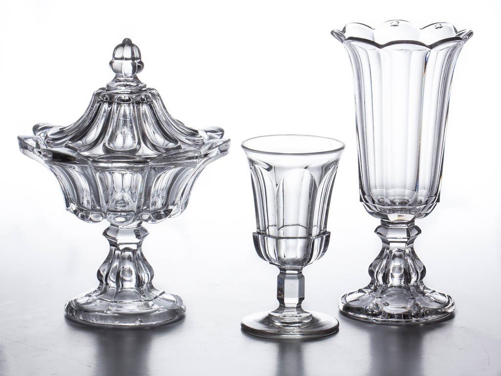 ASSORTED FLINT EAPG TABLE ARTICLES, LOT OF THREE (1 of 1)