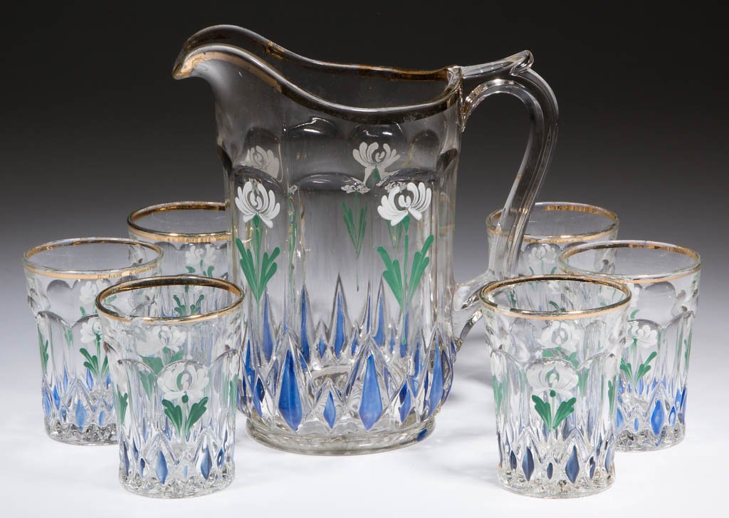 DUNMOYLE / PANEL WITH DIAMONDS SEVEN-PIECE WATER SET (1 of 1)