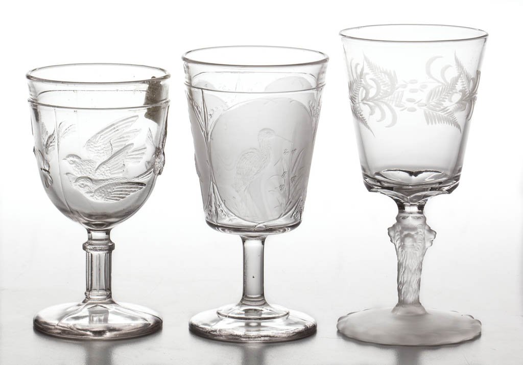 ASSORTED ANIMAL EAPG GOBLETS, LOT OF THREE (1 of 1)