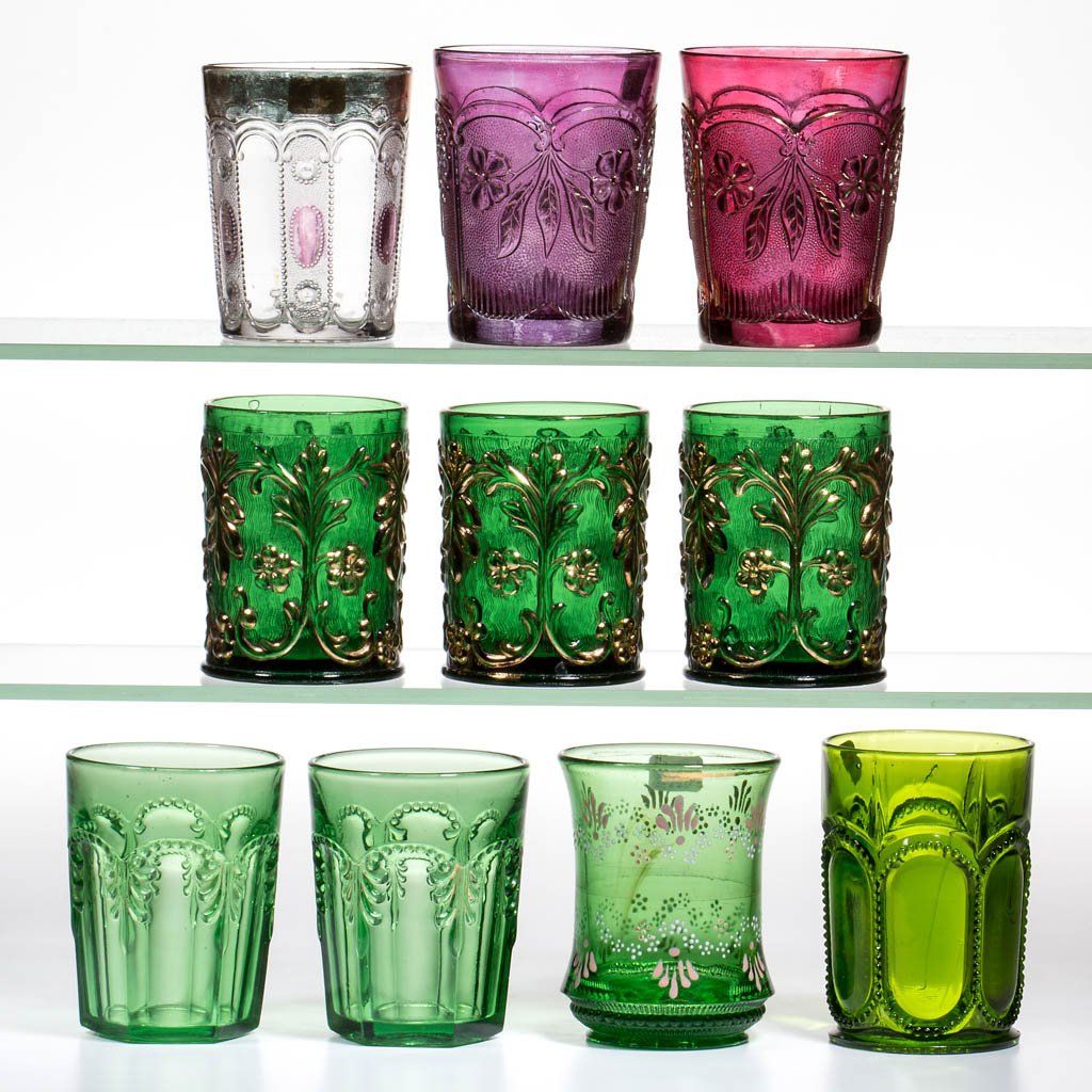 ASSORTED EAPG TUMBLERS, LOT OF TEN (1 of 1)