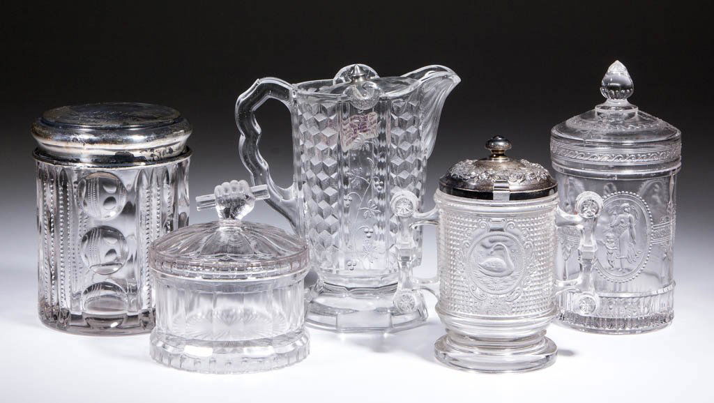 ASSORTED EAPG TABLE AND OTHER ARTICLES, LOT OF FIVE (1 of 1)