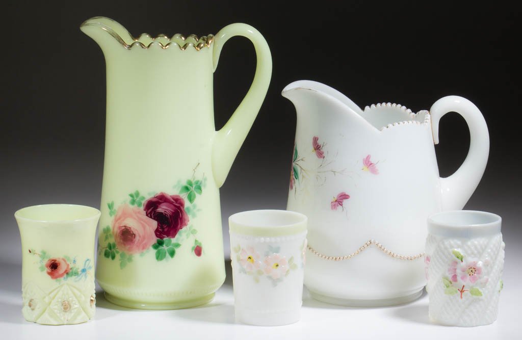 ASSORTED OPAQUE GLASS ARTICLES, LOT OF FIVE (1 of 1)