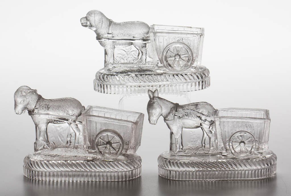 TIFFIN PRESSED NOVELTY TOOTHPICK HOLDERS, LOT OF THREE (1 of 1)