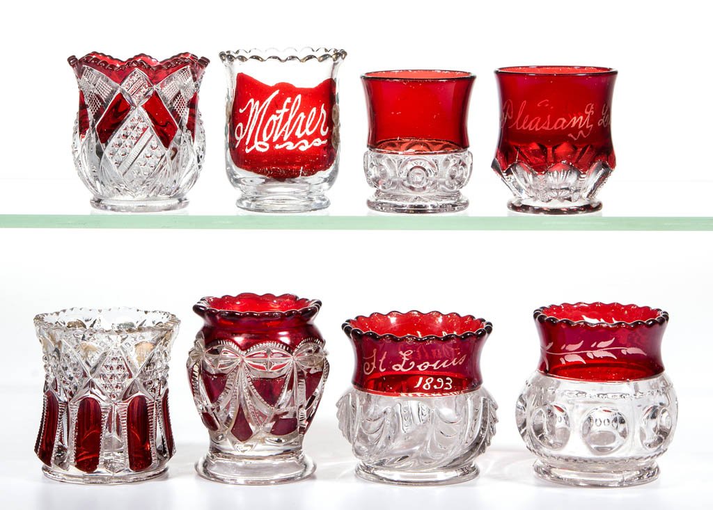 ASSORTED EAPG - RUBY-STAINED TOOTHPICK HOLDERS, LOT OF (1 of 1)