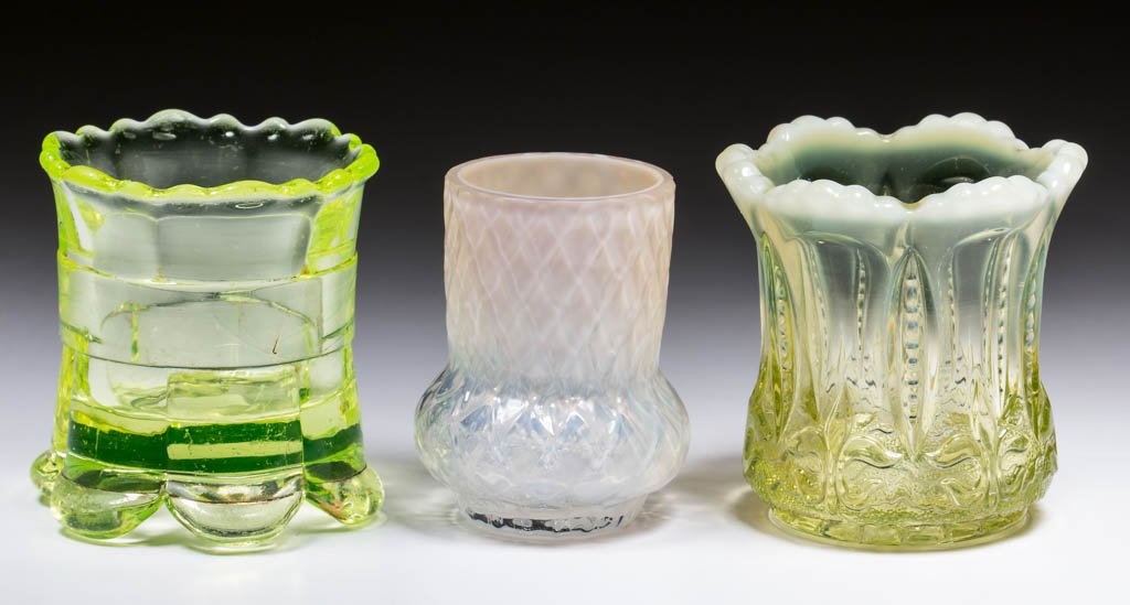 ASSORTED GLASS TOOTHPICK HOLDERS, LOT OF THREE (1 of 1)