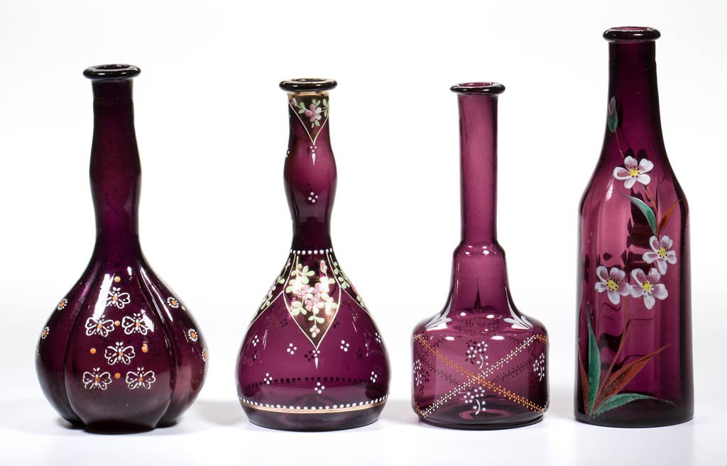 ASSORTED VICTORIAN ENAMEL DECORATED BITTERS / BARBER'S (1 of 1)