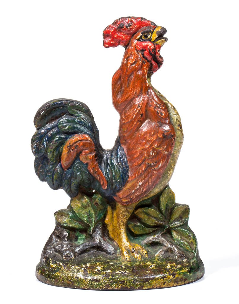 FIGURAL CROWING ROOSTER CAST-IRON DOORSTOP (1 of 2)