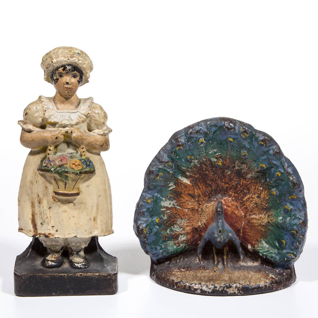 AMERICAN FIGURAL CAST-IRON DOORSTOPS, LOT OF TWO (1 of 1)