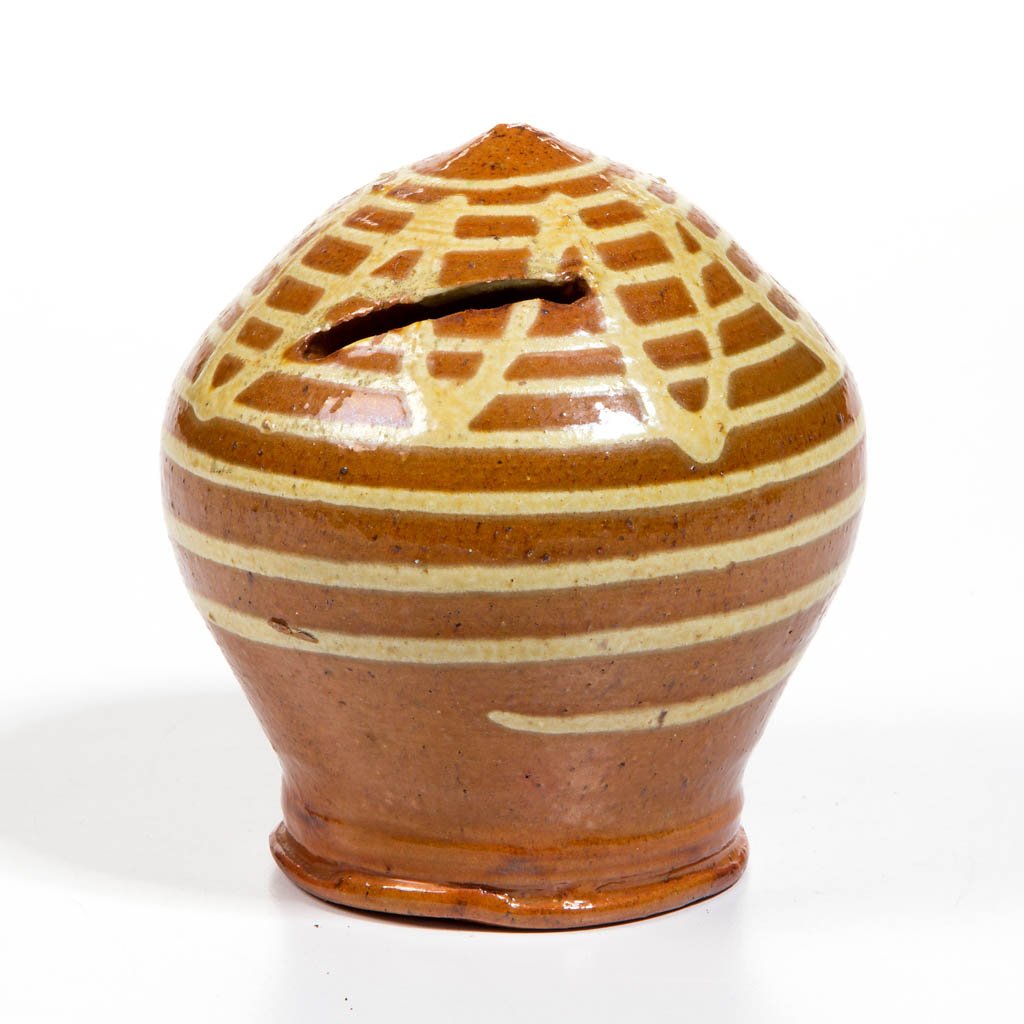 AMERICAN / ENGLISH REDWARE PENNY BANK (1 of 1)