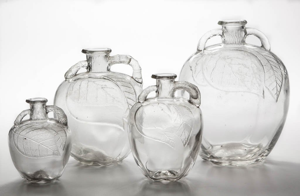 WHITE HOUSE VINEGAR GLASS APPLE JUGS, SET OF FOUR (1 of 1)