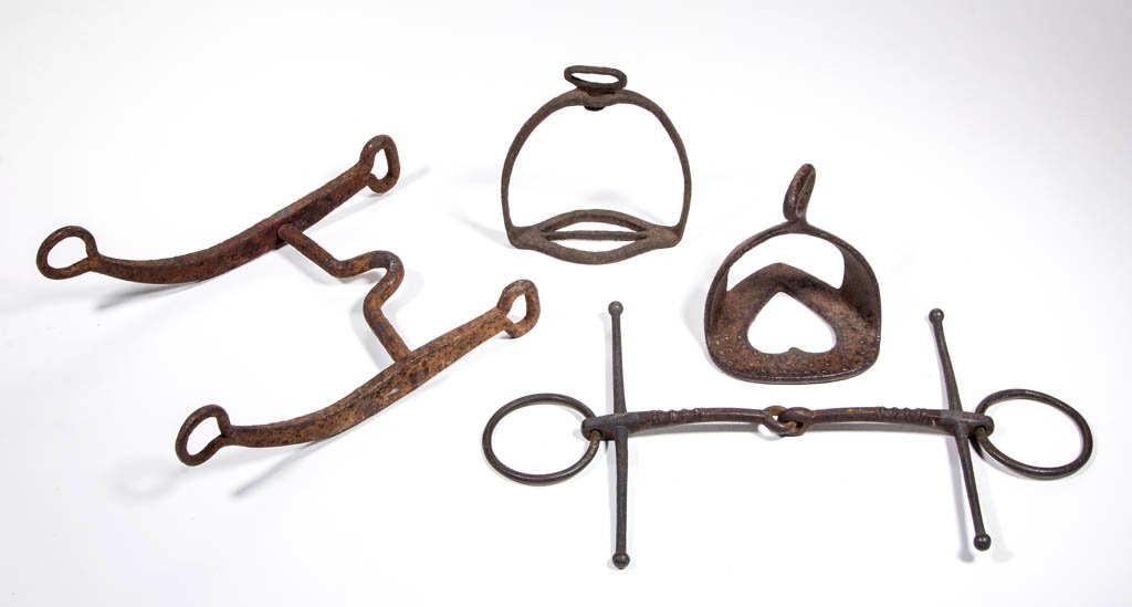 ASSORTED CAST-IRON HORSE ARTICLES, LOT OF FOUR (1 of 1)