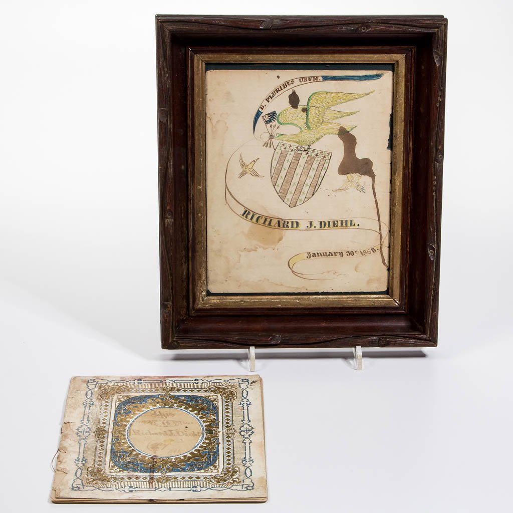 AMERICAN FOLK ART PATRIOTIC DRAWING AND COPYBOOK (1 of 3)