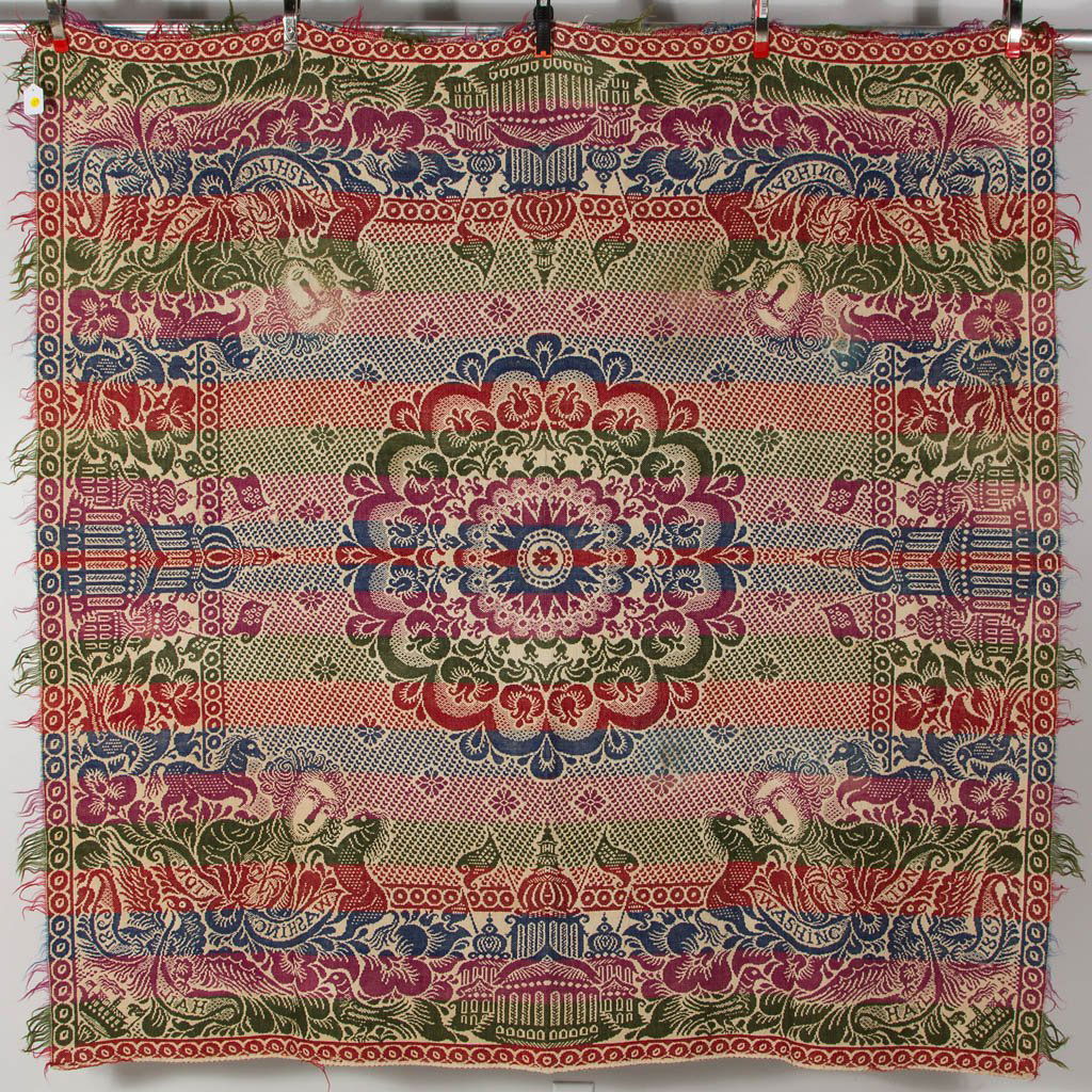 AMERICAN HISTORICAL WOVEN JACQUARD COVERLET (1 of 2)
