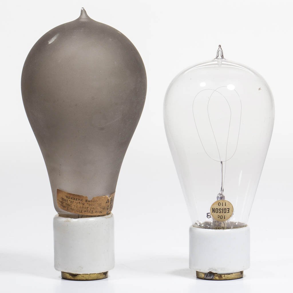 EDISON PORCELAIN BASE LIGHT / LAMP BULBS, LOT OF TWO (1 of 1)