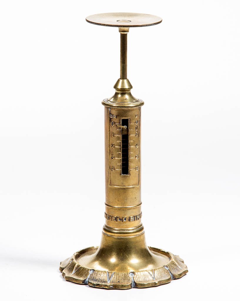 ENGLISH CAST-BRASS CANDLESTICK-STYLE LETTER SCALES (1 of 1)