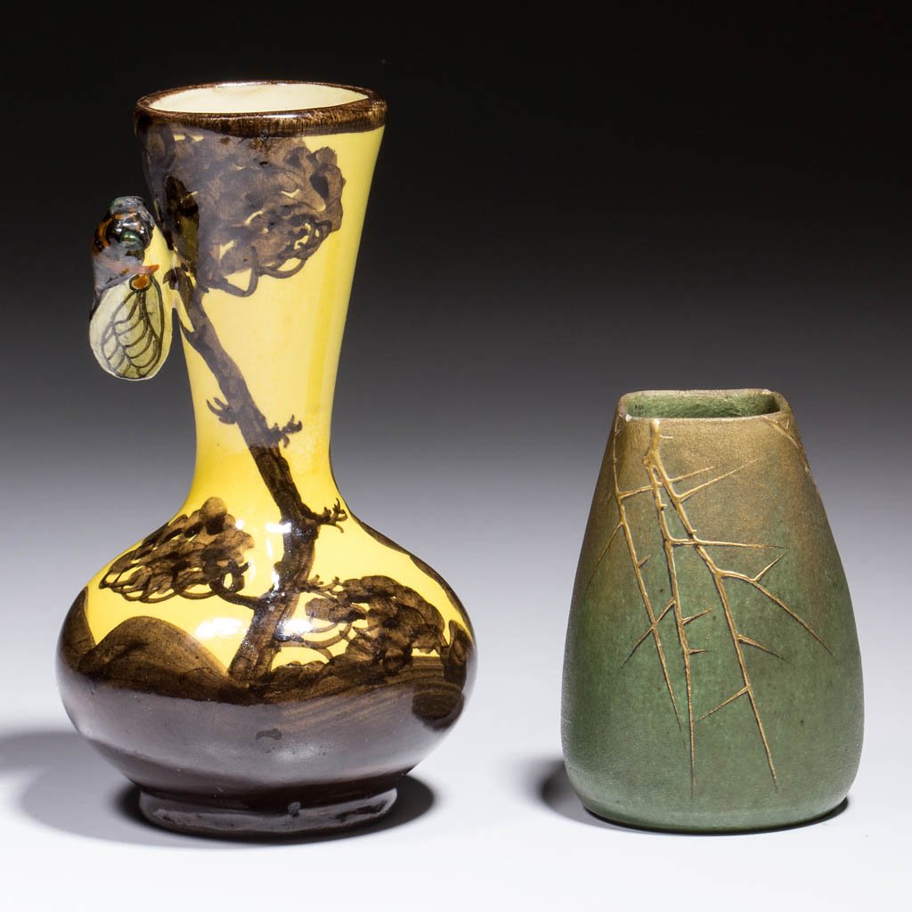 FRENCH MASSIER CERAMIC VASES, LOT OF TWO (1 of 8)