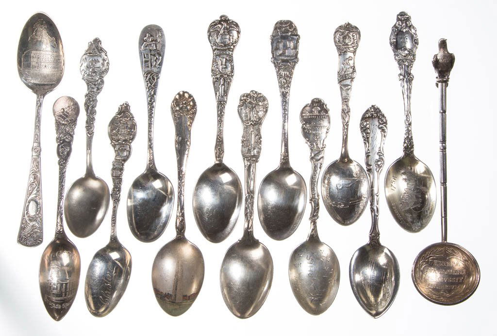 STERLING SILVER SOUVENIR SPOONS, LOT OF 12 (1 of 1)